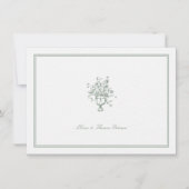 セージヴィンテージクラシックブーケ結婚フレームズカップル ノートカード (正面)