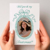 セージヴィンテージビーズ付きフレームボウのブリデスメイド提案 招待状