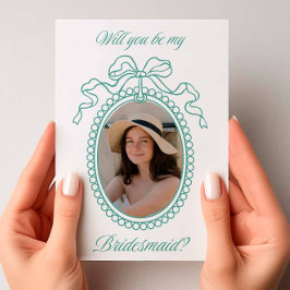 セージヴィンテージビーズ付きフレームボウのブリデスメイド提案 招待状