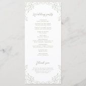 セージヴィンテージフローリッシュモノグラム結婚式 プログラム (裏面)