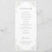 セージヴィンテージフローリッシュモノグラム結婚式 プログラム (裏面)