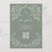 セージヴィンテージフローリッシュモ結婚ノグラム詳細 エンクロージャーカード (正面)