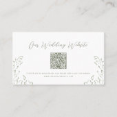 セージヴィンテージフローリッシュQRコードウェブサイトカード プレイスカード (正面)