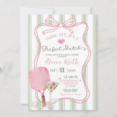 セージ予測できなグリーンピックボールブライダルシャワー 招待状 (正面)