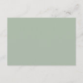 セージ伝統的グリーンエレガフォーマルントウェディング エンクロージャーカード (裏面)