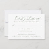 セージ伝統的グリーンエレガフォーマルントウェディング 出欠カード (正面)