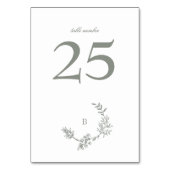 セージ伝統的グリーンフローラリースモノグラム テーブルナンバー (正面)