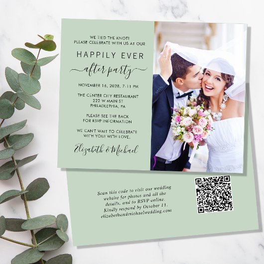 セージ写真QRコード結婚披露宴招待状