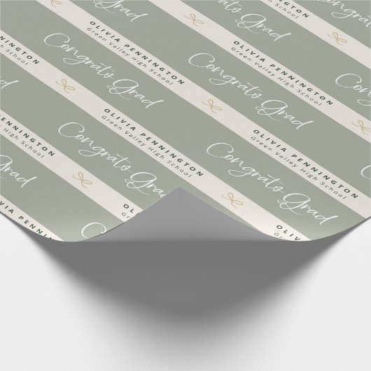 セージ名パーソナライズされたおめでとうグラード ラッピングペーパー (角)