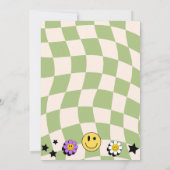 セージ名門私立校風のグリーンハッピー顔パーティー誕生日 招待状 (裏面)