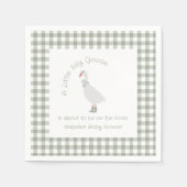 セージ名門私立校風のグリーン間抜けガチョウの赤ちゃんシャワー スタンダードカクテルナプキン (正面)