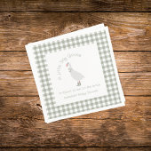 セージ名門私立校風のグリーン間抜けガチョウの赤ちゃんシャワー スタンダードカクテルナプキン