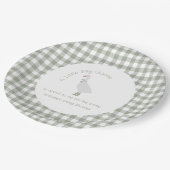 セージ名門私立校風のグリーン間抜けガチョウの赤ちゃんシャワー ペーパープレート (アングル)