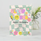 セージ名門私立校風のグリーンY2Kスリープオーバー誕生日 招待状 (スタンド正面)