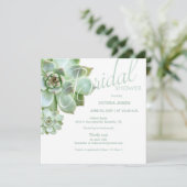 セージ多汁ガーデンブライダルシャワー 招待状 (スタンド正面)