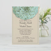 セージ多肉性結婚式招待状 招待状 (スタンド正面)