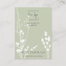 セージ山花ジュエリーヘアクリップ表示カード