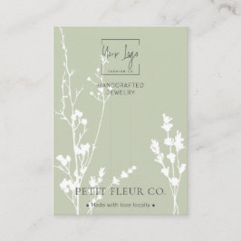 セージ山花ジュエリーヘアクリップ表示カード コーリングカード
