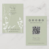 セージ山花ジュエリーヘアクリップ表示カード コーリングカード (正面/裏面)