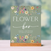 セージ山花ブライダルシャワー花バー標識 アクリルサイン (ニュートラル)