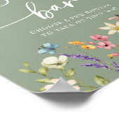 セージ山花ブライダルシャワー花バー標識 ポスター (角)