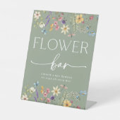 セージ山花ブライダルシャワー花バー標識 台座サイン (正面)