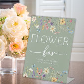 セージ山花ブライダルシャワー花バー標識 台座サイン