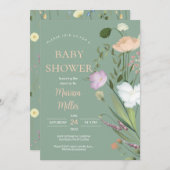 セージ山菜の赤ちゃんシャワー 招待状 (正面/裏面)