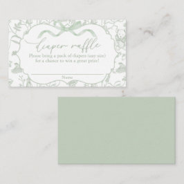セージ弓赤ちゃんシャワーおむつラッフル エンクロージャーカード