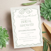 セージ彼女は結び目レースブライダルシャワー 招待状