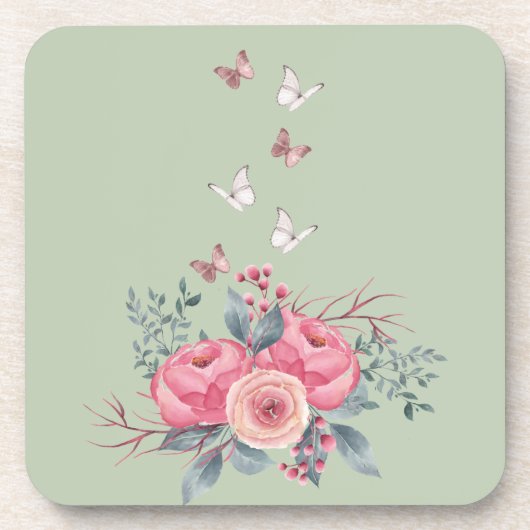 セージ懸命プラスティックスクエアコースターセット コースター (正面)