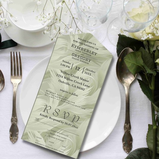 セージ抽象芸術ブラシパターンWebサイト電子メールレトロ オールインワン招待状