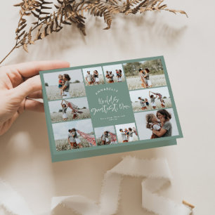 セージ数々のグリーンタイポグラフィモダン カード