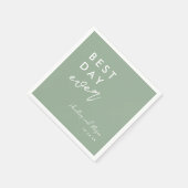セージ最高のグリーンデイエバーウェディングレセプション スタンダードカクテルナプキン (角)