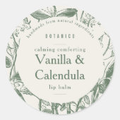 セージ植物性フローラモダン小品 ラウンドシール (正面)