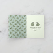 セージ気泡のカエル – ハッピーバースデー編集可能。 カード (内部)