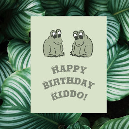 セージ気泡のカエル – ハッピーバースデー編集可能。 カード