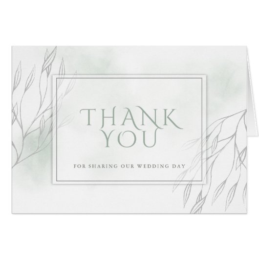 セージ淡い色のグリーンウォーター色とグレーウィローブランチ (正面横)