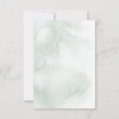 セージ淡い色のグリーンウォーター色洗浄グレーウィロー 出欠カード (裏面)