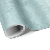 セージ淡い色のグリーン/ライトブルーのシルキードレープパターン ラッピングペーパー (ロールコーナー)