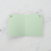 セージ淡い色のモノグラムハミングバーズノートカード ノートカード (内部)