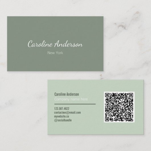 セージ灰色 名刺 (正面/裏面)