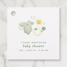 セージ男女兼用グリーンベビー服おもちゃシャワー