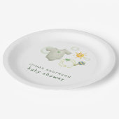 セージ男女兼用グリーンベビー服おもちゃシャワー ペーパープレート (アングル)