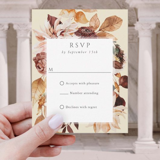 セージ秋のエレガンス、秋の結婚式QRコードRSVP