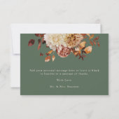 セージ秋テラコッタウォーターカラー結婚フローラ サンキューカード (裏面)