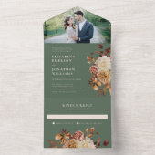 セージ秋結婚写真の全てを1つの招待状 オールインワン招待状 (内側)