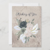 セージ空白のグリーンとクリーム水色の花 案内状 (正面)