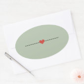 セージ空白のグリーン独自の 楕円形シール (封筒)