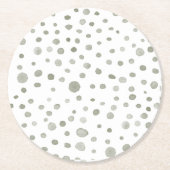セージ紙吹雪ウォーターカラードット紙コースター ラウンドペーパーコースター (正面)